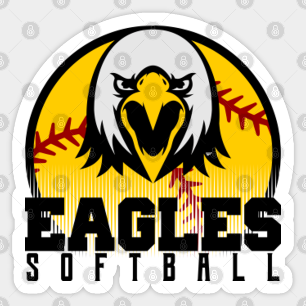 Eagles Softball Mascot Logo Eagles Softball Sticker TeePublic